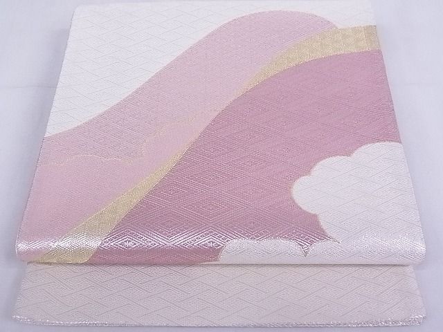 平和屋着物◎本彩佐賀錦　六通柄袋帯　遠山吉祥文　金銀糸　証紙付き　正絹　逸品　AAAI2956Aru
