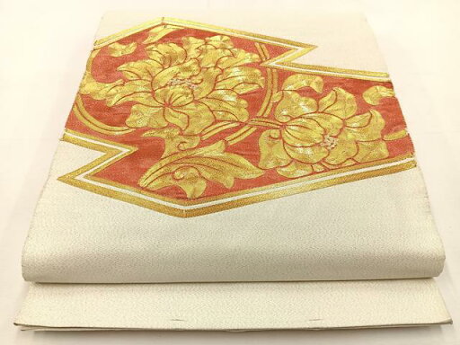 平和屋着物◎太鼓柄袋帯 総駒刺繍 花唐草文 金銀糸 正絹 逸品 BAAT9747hj 平和屋着物◎太鼓柄袋帯 総駒刺繍 花唐草文 金銀糸 正絹 逸品 BAAT9747hj