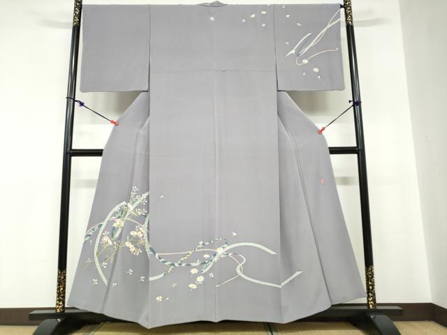 平和屋本店●極上　本加賀友禅作家　小林喜代美　訪問着　草花文　暈し染め　淡黄色地　逸品　DZAB4376kh6 週替わりSALE第一弾！】 【小林喜代美】 特選本加賀友禅訪問着 ≪御
