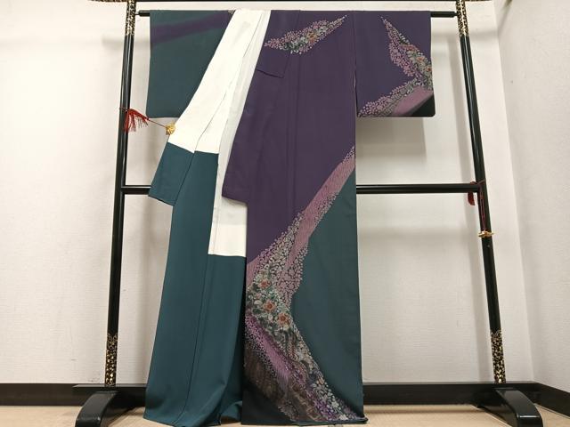 平和屋の平和屋着物●訪問着　辻が花　金彩　正絹　逸品　AABG4108ph｜アングル2