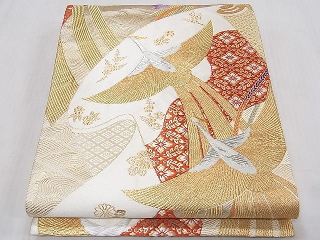 平和屋着物◎六通柄袋帯　唐織　鳳凰吉祥文　金糸　逸品　CAAB0534fb