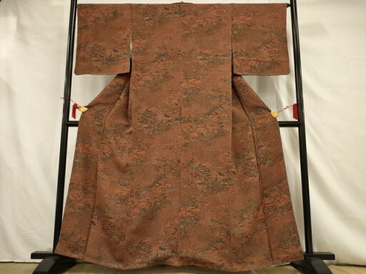 平和屋着物■上質な小紋 風景文 鬼しぼ縮緬 正絹 逸品 未使用 AAAT4083jd 平和屋着物■上質な小紋 風景文 鬼しぼ縮緬 正絹 逸品 未使用 AAAT4083jd