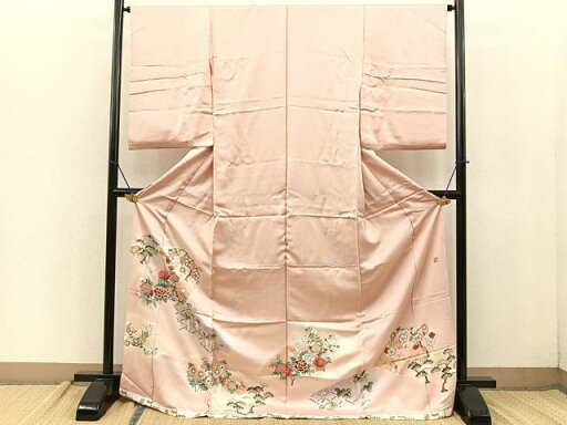 平和屋着物■十日町友禅作家 龍谷 色留訪問着 松 梅 舞蝶鹿の子花文 暈し染め 金彩 仮絵羽 逸品 未使用 BAAR0082jr 平和屋着物■十日町友禅作家 龍谷 色留訪問着 松 梅 舞蝶鹿の子花文 暈し染め 金彩 仮絵羽 逸品 未使用 BAAR0082jr