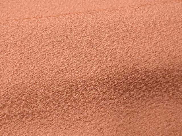 平和屋着物■上質な色無地　霞地紋　土器色　正絹　逸品　CABB3874fb