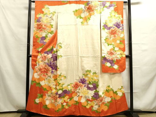 平和屋着物■豪華振袖 駒刺繍 草花文 金彩 やまと誂製 正絹 逸品 DAAO4919tw 平和屋着物■豪華振袖 駒刺繍 草花文 金彩 やまと誂製 正絹 逸品 DAAO4919tw