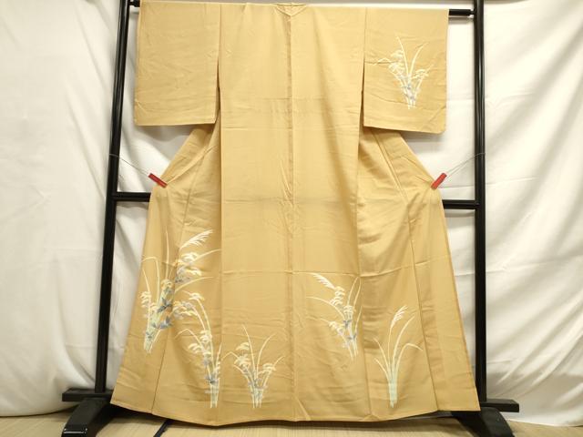 平和屋着物▽訪問着　単衣　女郎花　銀彩　正絹　逸品　DAAU3207op