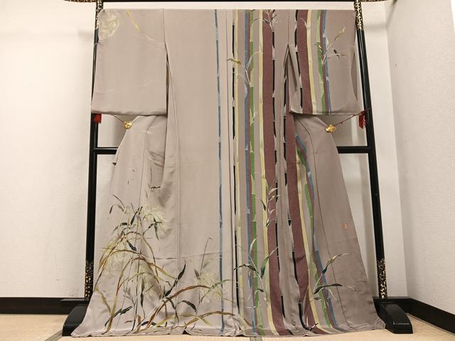 Full-Length Under-Kimono - 平和屋着物●高橋礼子　訪問着　想染　薄文　鬼しぼ縮緬　仮絵羽　正絹　逸品　未使用　AABG4113ph