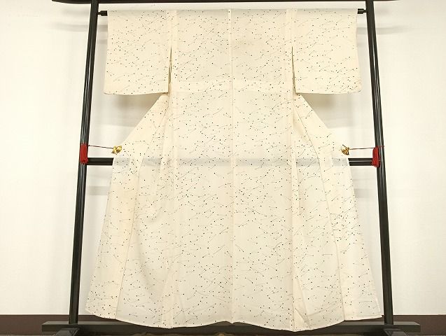 平和屋着物■夏物　小紋　絽　幾何学文様　正絹　逸品　AAAG5089Bwt