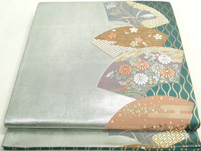 平和屋着物◎六通柄袋帯 唐織 地紙花文 金銀糸 正絹 逸品 DAAX7671qa