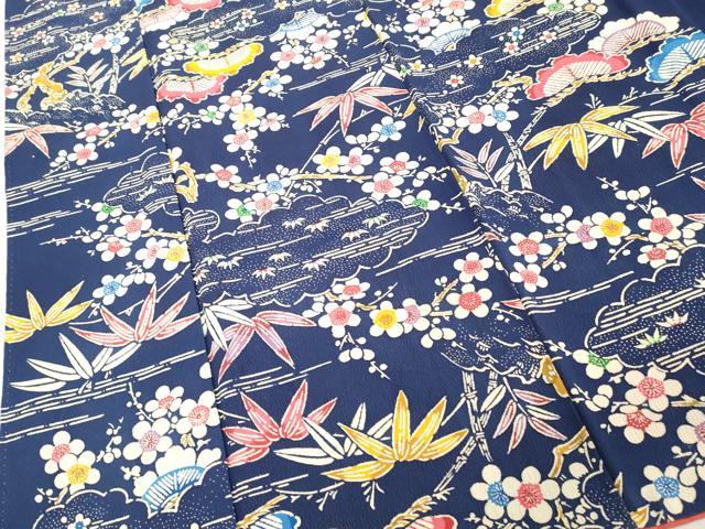 平和屋着物■上質な小紋　型染　松竹梅　正絹　逸品　DABC4923cd