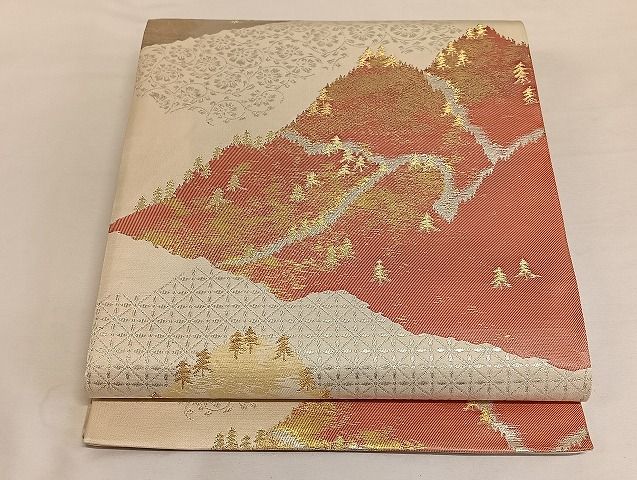 平和屋着物◎六通柄袋帯　東山　引箔　正絹　逸品　AAAG2126Bnf