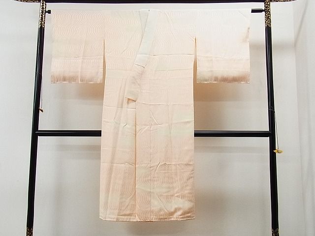 平和屋着物■上質な長襦袢 袷 よろけ縞地紋 暈し染め 逸品 未使用 CAAG7655yc