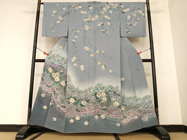平和屋着物●訪問着　作家物　辻が花　絞り　暈し染め　正絹　逸品　AABB6421zg