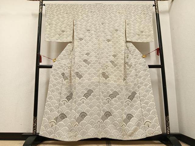 Rakuten - 平和屋着物●訪問着　孔雀青海波　金彩　鬼しぼ縮緬　正絹　逸品　未使用　AABG4119ph