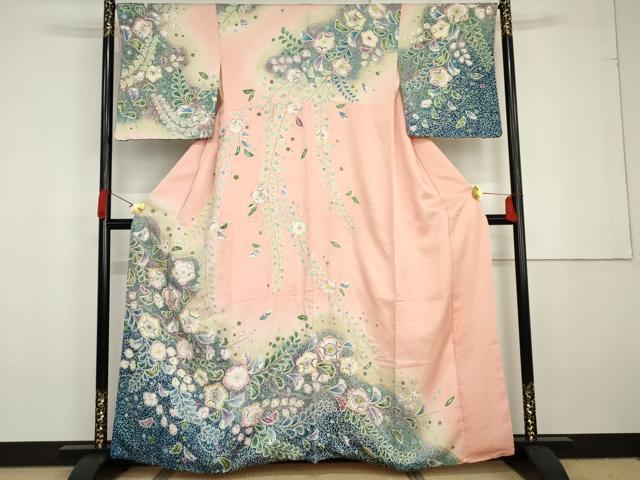乐天商城 - 平和屋着物●訪問着　辻が花　暈し染め　鈴乃屋扱い　正絹　逸品　AABG3559cs
