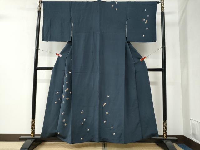 平和屋着物●訪問着　刺繍　人物文　金彩　鬼しぼ縮緬　正絹　逸品　CABB4437yc