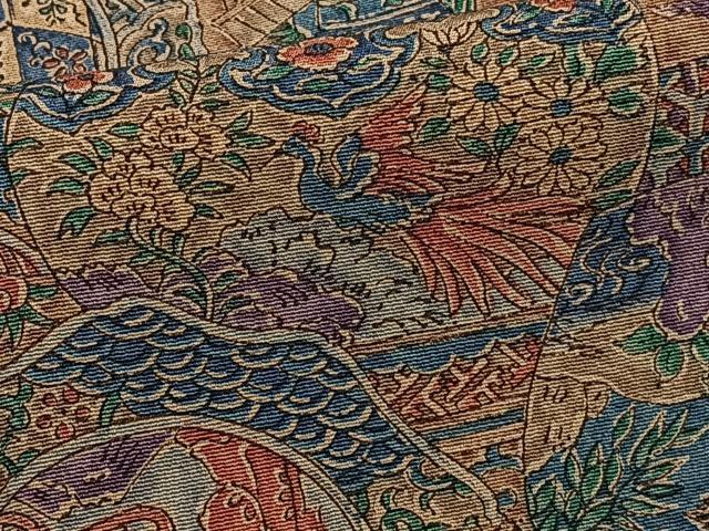 平和屋着物■上質な小紋　更紗花鳥文　正絹　逸品　CABD2837xi