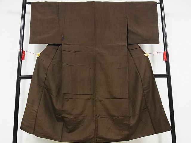 平和屋着物■男性 お召 格子柄 正絹 逸品 AAAE3674Bzg