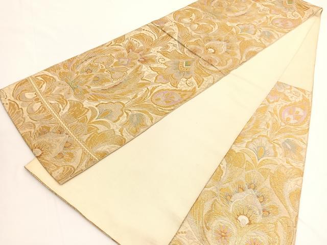 平和屋の平和屋着物◎六通柄京袋 本袋帯 更紗花文 金銀糸 正絹 逸品 BAAV9845hv｜アングル3