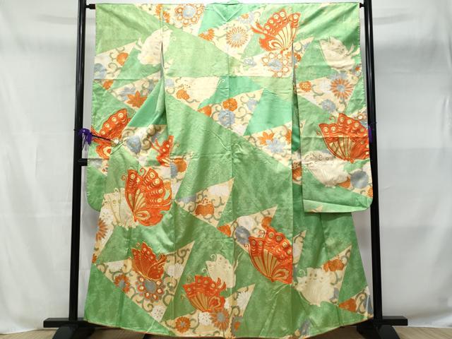 ■■■　サイズ　■■■ 身丈 159cm（肩から） 裄丈 65cm 袖丈 102cm　縫込み 2cm 袖幅 33cm 前幅 25cm 後幅 30.5cm 着物縫いこみ 内揚げ 3cm 裄 お袖側 約0cm　身頃側 約5.5cm ■■■　商品...