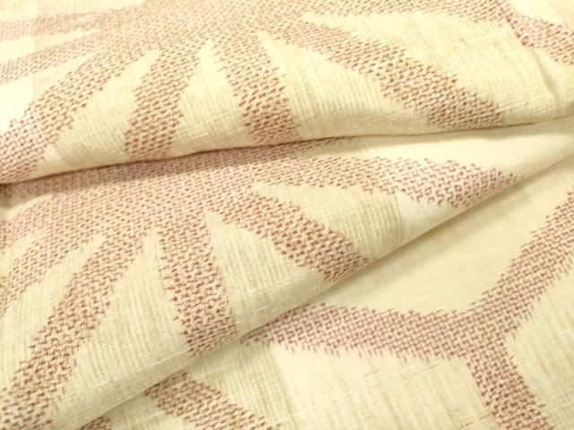 平和屋着物▽上質な紬　単衣　麻の葉文様　正絹　逸品　DAAT3639fe