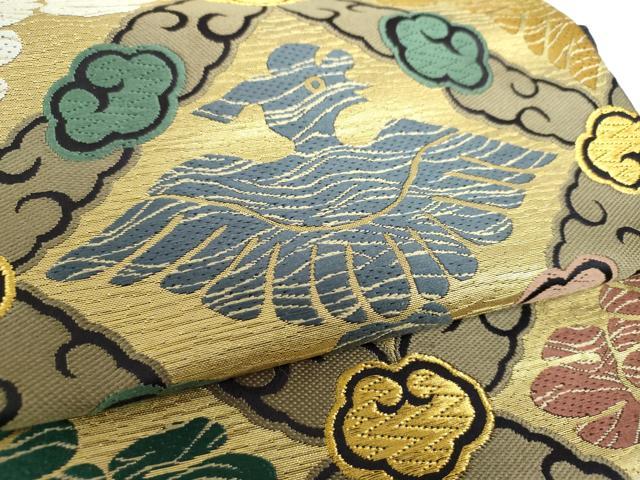 平和屋着物●六通柄袋帯　作家物　御物錦　錦唐織鸞模様　本金延喜箔　正絹　逸品　DAAV6952ps
