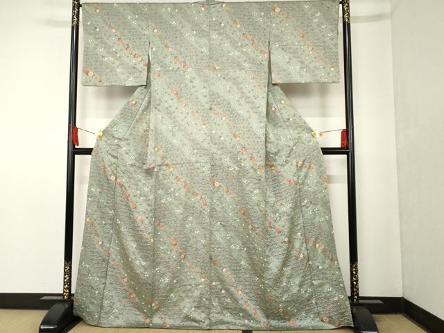 平和屋着物■上質な小紋 花唐草文 金彩 正絹 逸品 AAAL4519cs
