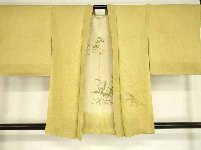 Haori - 平和屋着物▽羽織　スリーシーズン　春夏秋　塵除け　絽袷　絽×絽　流水松文　正絹　逸品　DAAT9252az