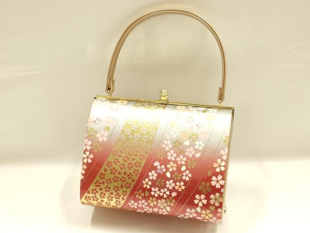 平和屋着物▼和装小物 和装バッグ ハンドバッグ 振袖用 花柄 金彩 逸品 AABF9993ay