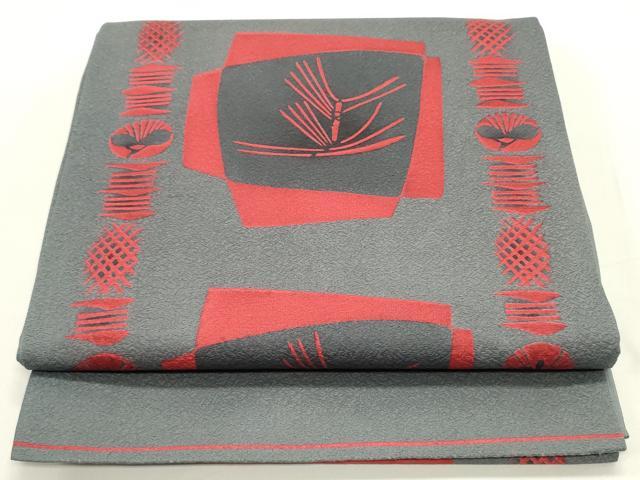 平和屋着物●全通柄袋帯　切嵌松葉間道　正絹　逸品　未使用　DAAV9273ob