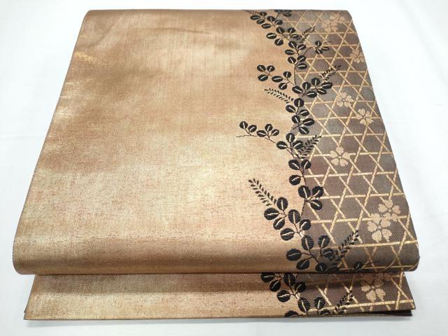 乐天商城 - 平和屋着物◎全通柄袋帯　籬花文　金糸　正絹　逸品　CABF7987th