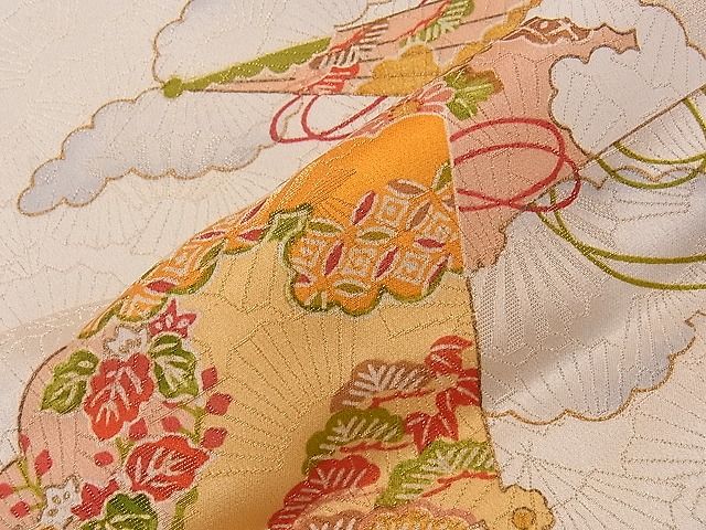 平和屋着物■上質な小紋 雲取り檜扇文 金彩 逸品 CAAD4170dy