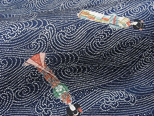 平和屋1■上質な小紋　人物文　逸品　CAAE0453yc