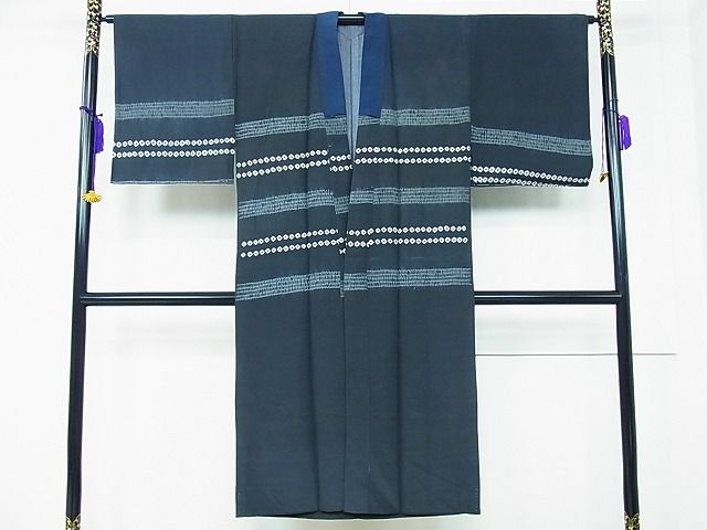 平和屋着物■男性 長襦袢 袷 杢目絞り 横段文 逸品 CAAD2044in