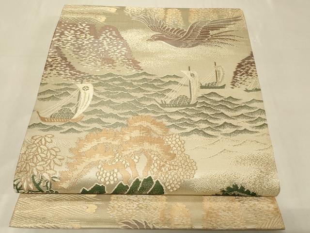 ■■■　サイズ　■■■ 長さ 462cm 幅 30cm程 ■■■　商品詳細　■■■ 【正絹】 詳細に関しましては、画像をご確認ください。 大変上質な逸品になります。 お安く出品致しますので、是非この機会にいかがでしょうか？ ※汚れ等に関しましては、着用時には見えない部分になるかと思いますのであまり気にならずお召になれるかと思います。 ■■■　注意事項　■■■ ■モニター発色の具合により色合いが異なる場合がございます。 ■寸法は多少の誤差が生じる場合がございますのでご了承ください。 ■縫込みの長さが左右非対称の場合は短い部分を記載しております。 左右非対称であってもご返品・お値引き等の保証は出来かねますので、ご了承の上ご購入をお願い致します。 ■シミ等のチェックには注意を払っておりますが、見落としがある場合もございますし、個人の見解も様々ですので神経質な方のご購入はお控えください。 ■箪笥に入っておりました着物や帯なので畳みシワや匂いがあるものもございます。 ■お休みは基本的に土日祝となりますが、その他臨時でお休みする場合がございますのでご了承ください。 ■商品の発送は平日のみの発送となります。 ■夜間と土曜、日曜日はお問い合わせの回答が遅れる場合がございます。 ■当店では、お直し、紋入れ、お手入れ等は承っておりません。 ■生地の状態（ヤケ、経年劣化等）によってはサイズ直しが出来ない場合がございます。 その点もどうかご了承のうえ、ご購入をお願いいたします。 ■弊社で取り扱う商品は一点ものにつき、時期や在庫状況に応じて金額が変更となる場合がございます。 ■検針は行っておりません。予めご了承いただきますようお願いいたします。 ■【洗える着物】と記載のある商品におきましては、商品お届け後に洗濯を行ってしまってからのご返品にはご対応しかねます。 念の為、専門店でのお手入れをお願いいたします。 ■着物のサイズ目安は下記を参考ください↓ ＜女性着物＞　お端折り次第で＋5cm　−1cmが着用可能サイズ 　例）身丈170cmの場合、身長160cm〜175cm ＜男性着物＞　身丈＋約25cm〜27cm程が適応身長 　例）身丈155cmの場合、身長180〜182cm