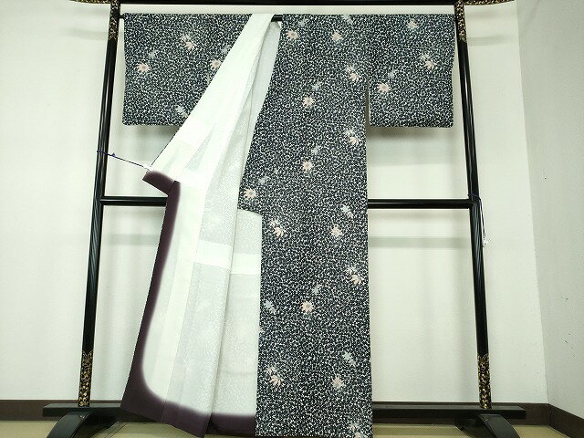 平和屋着物●上質な小紋　楓文　正絹　逸品　DAAS3966ps 3