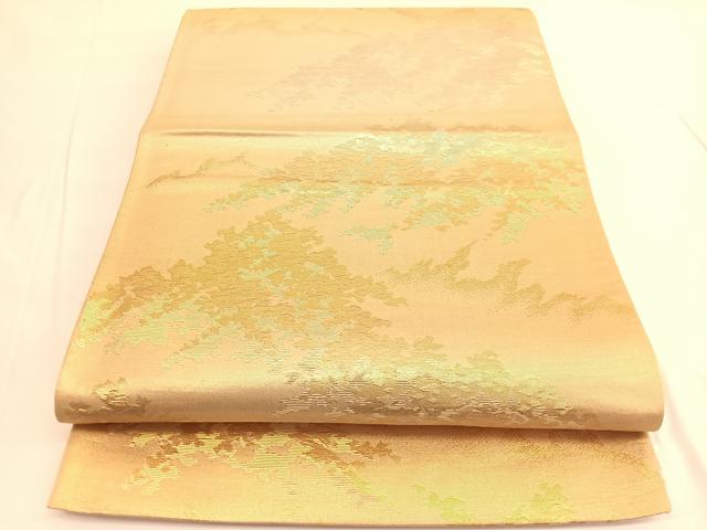 平和屋着物◎六通柄袋帯 樹林文 金銀糸 正絹 逸品 BAAV9853hv