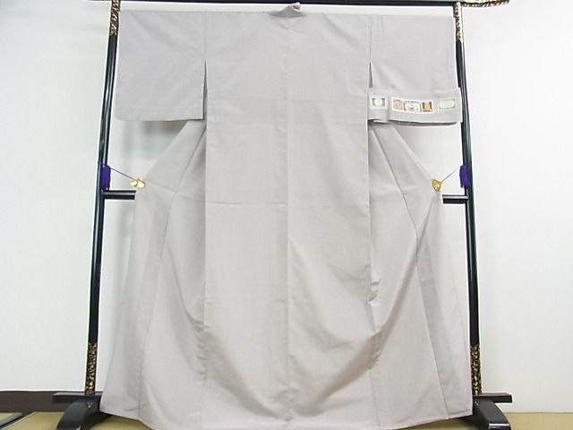 平和屋本店■極上　本塩沢　やまだ織　単衣　白鼠色　原沢キヨ作　証紙付き　逸品　3kh871