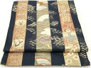 平和屋着物◎六通柄 京袋帯 舞扇花間道 金糸 正絹 逸品 AAAY4280sg