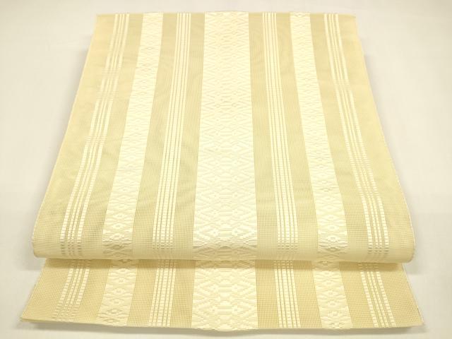 平和屋着物＊夏物　本場筑前博多織　八寸名古屋帯　紗献上　蜂蜜色　正絹　逸品　DAAY8431cm