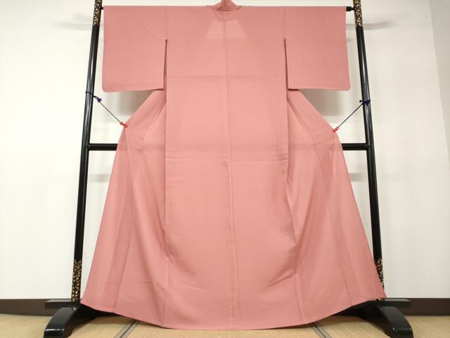 平和屋着物＊夏物　色無地　絽　甚三紅色　正絹　逸品　未使用　DAAV4230ud