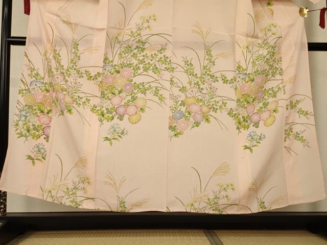 平和屋着物＊夏物 訪問着 絽 草花文 正絹 逸品 AABI7864jd
