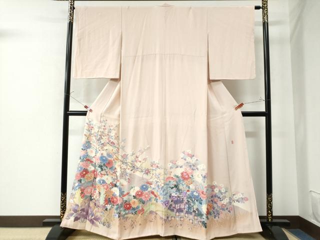 平和屋着物●豪華色留袖 友禅 作家物 籬草花文 暈し染め 正絹 逸品 CAAU3044yc