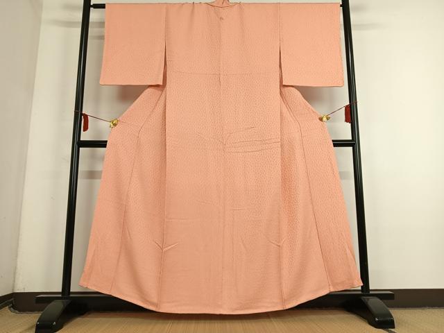 平和屋着物■上質な色無地 甚三紅色 正絹 逸品 AAAM6245zg