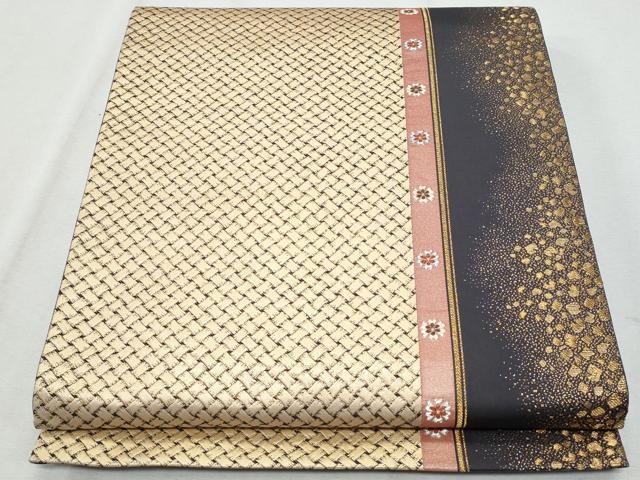 平和屋着物◎六通柄袋帯　唐織　花間道　網目　金銀糸　正絹　逸品　CAAZ4885fb