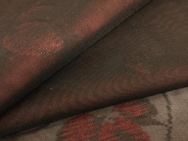 平和屋着物＊夏物 小紋 風通紗 舞葉文 正絹 逸品 AABI7868jd
