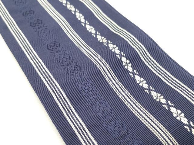 平和屋着物◎男性　本場筑前博多織　角帯　献上　正絹　逸品　CABF0091vf
