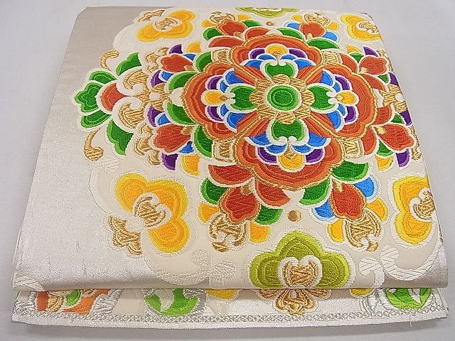 平和屋着物◎六通柄袋帯 正倉院花文 金銀糸 逸品 CAAF4332ou