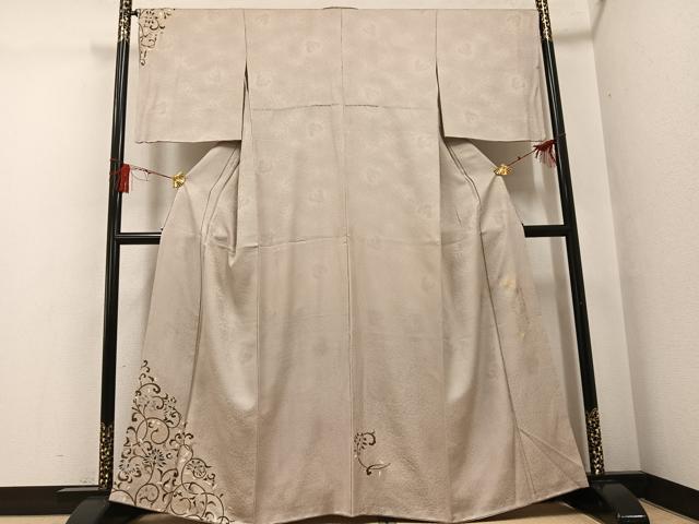 平和屋着物●螺鈿工芸作家 佐野正喜 訪問着 更紗唐草文 金彩 正絹 逸品 AABG1072ph
