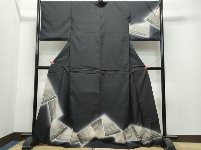 平和屋着物●訪問着 紬地 絞り 切嵌吉祥文 正絹 逸品 CAAS8671vf